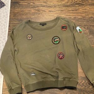 Sanctuary size small patched sweatshirt